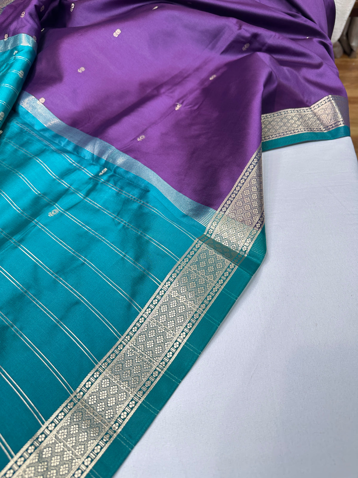 Purple SoftKanchi Semi Silk Light Weight Saree - 
