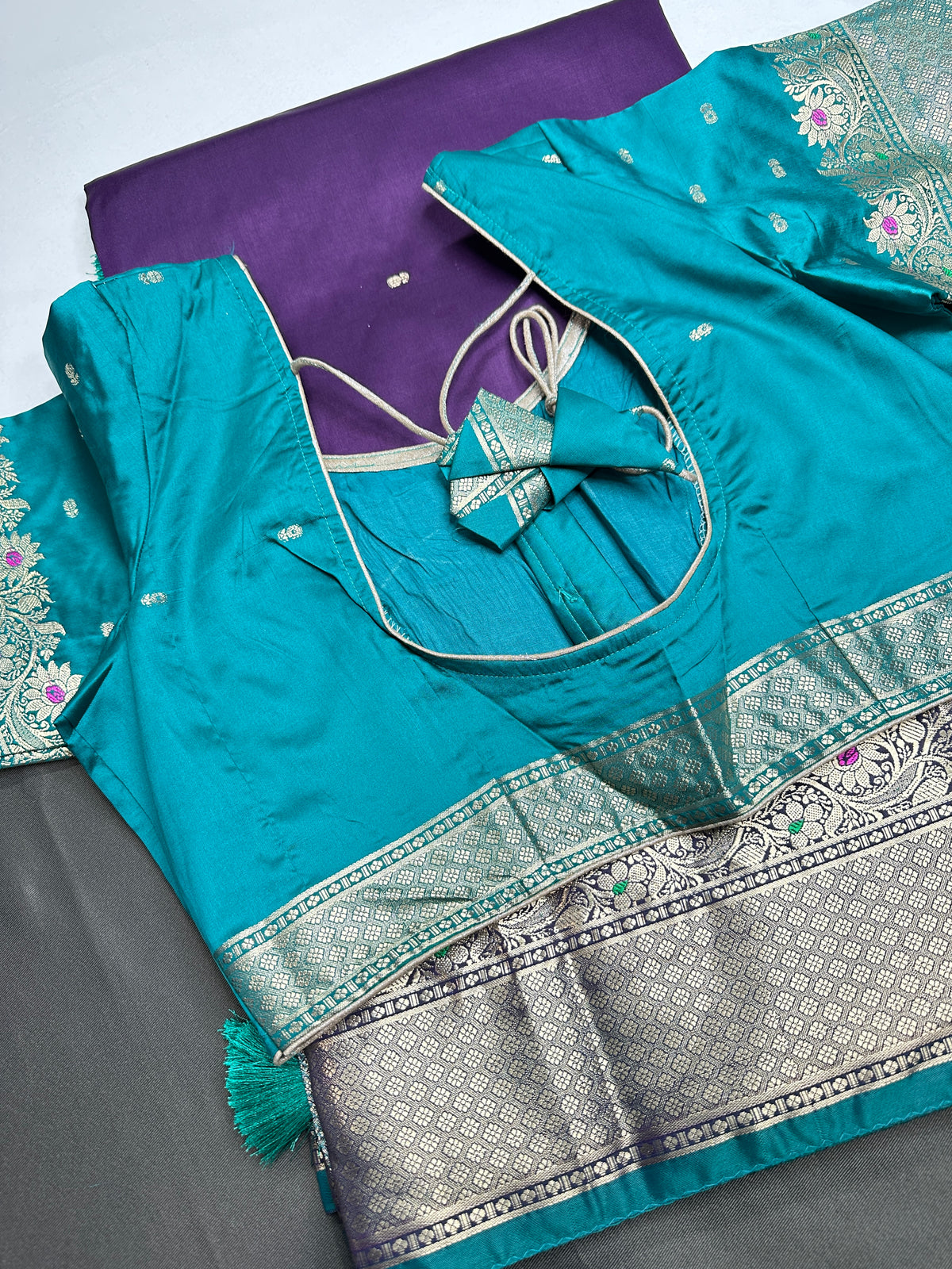 Purple SoftKanchi Semi Silk Light Weight Saree - 
