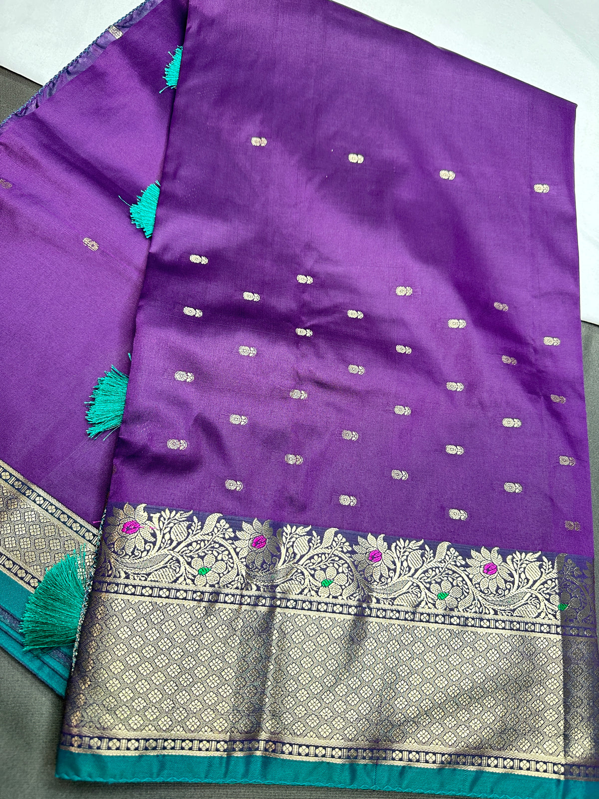 Purple SoftKanchi Semi Silk Light Weight Saree - 