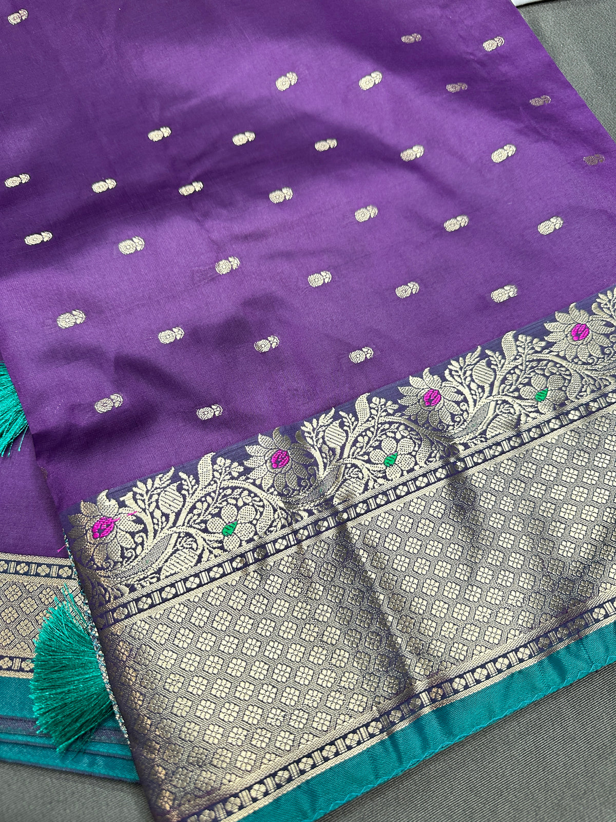 Purple SoftKanchi Semi Silk Light Weight Saree - 