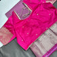 Pink Soft Semi Kanchi Silk Light Weight Saree - 