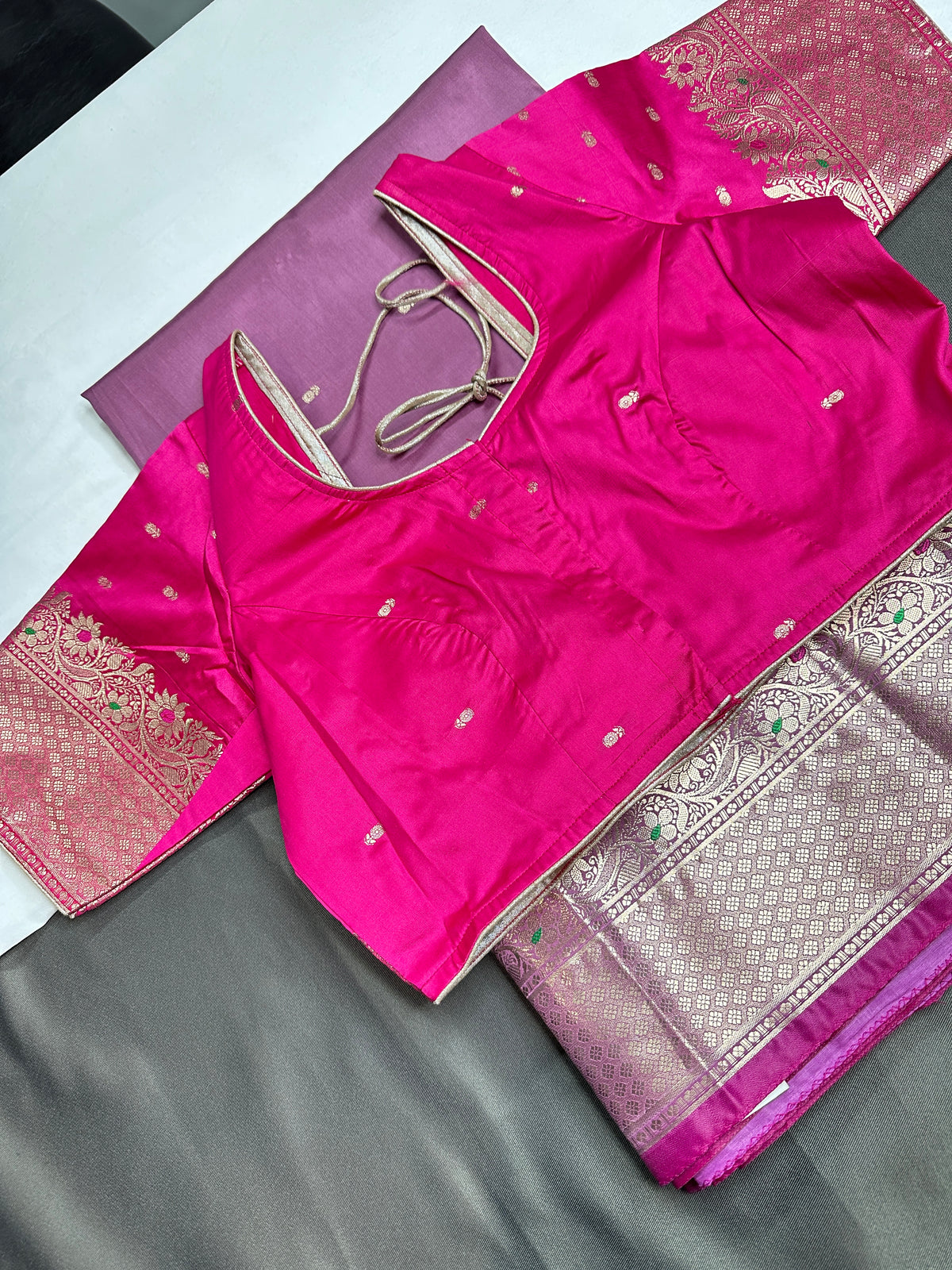Pink Soft Semi Kanchi Silk Light Weight Saree - 