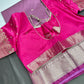 Pink Soft Semi Kanchi Silk Light Weight Saree - 