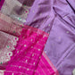 Pink Soft Semi Kanchi Silk Light Weight Saree - 