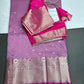 Pink Soft Semi Kanchi Silk Light Weight Saree - 