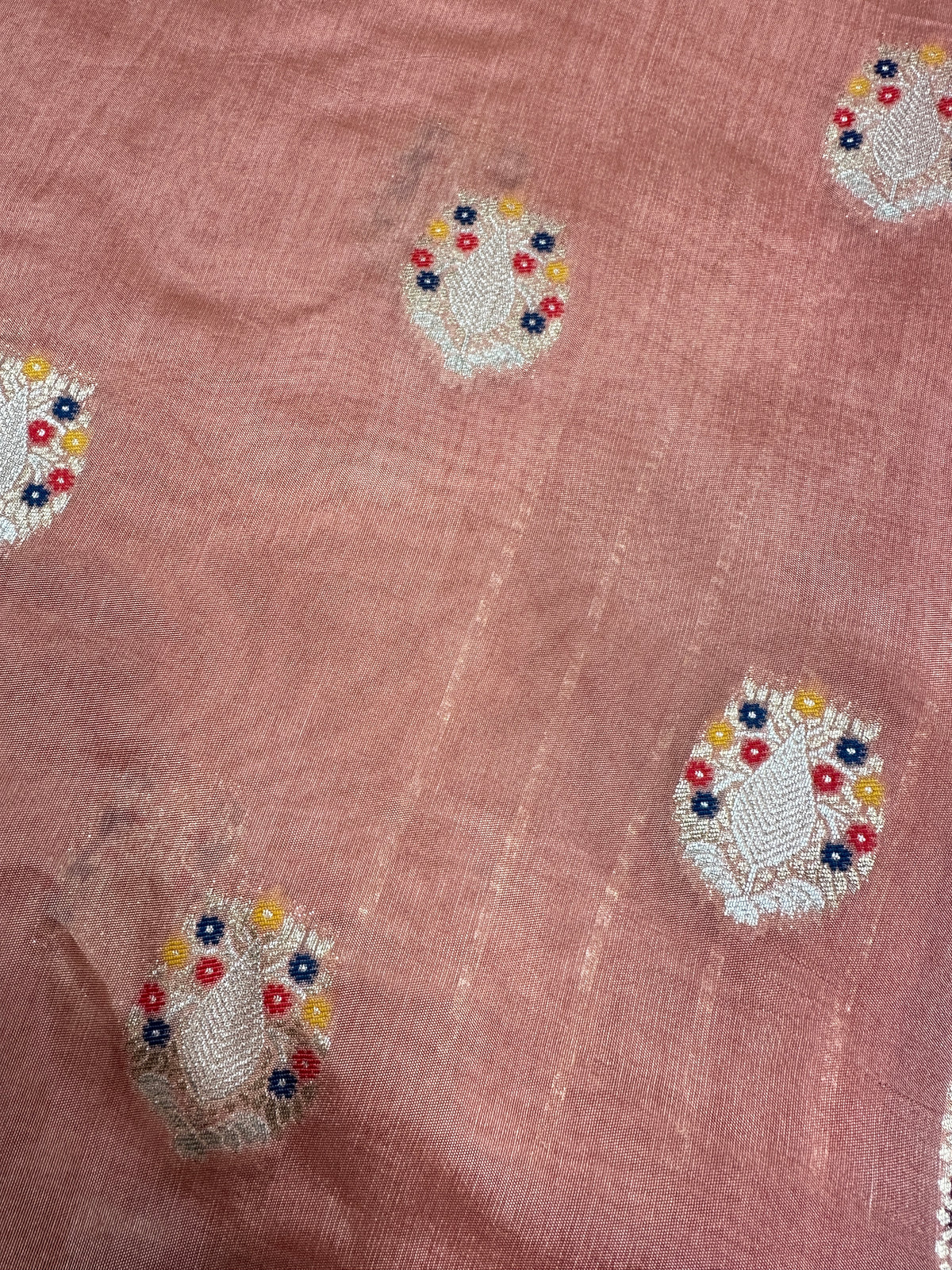 Peach Silk Weaving Saree - 