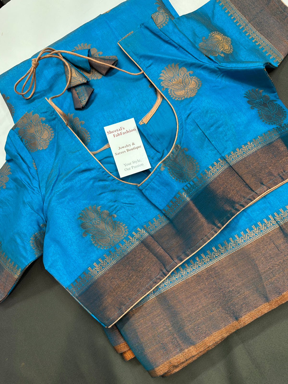 Blue Casual Wear Fancy Silk Saree - 
