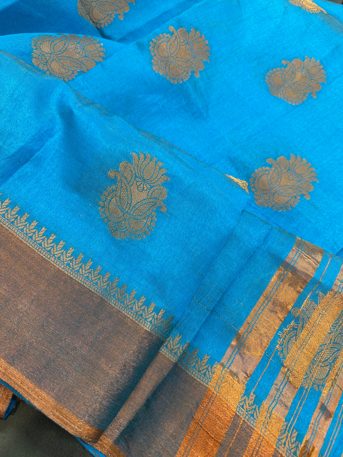 Blue Casual Wear Fancy Silk Saree - 