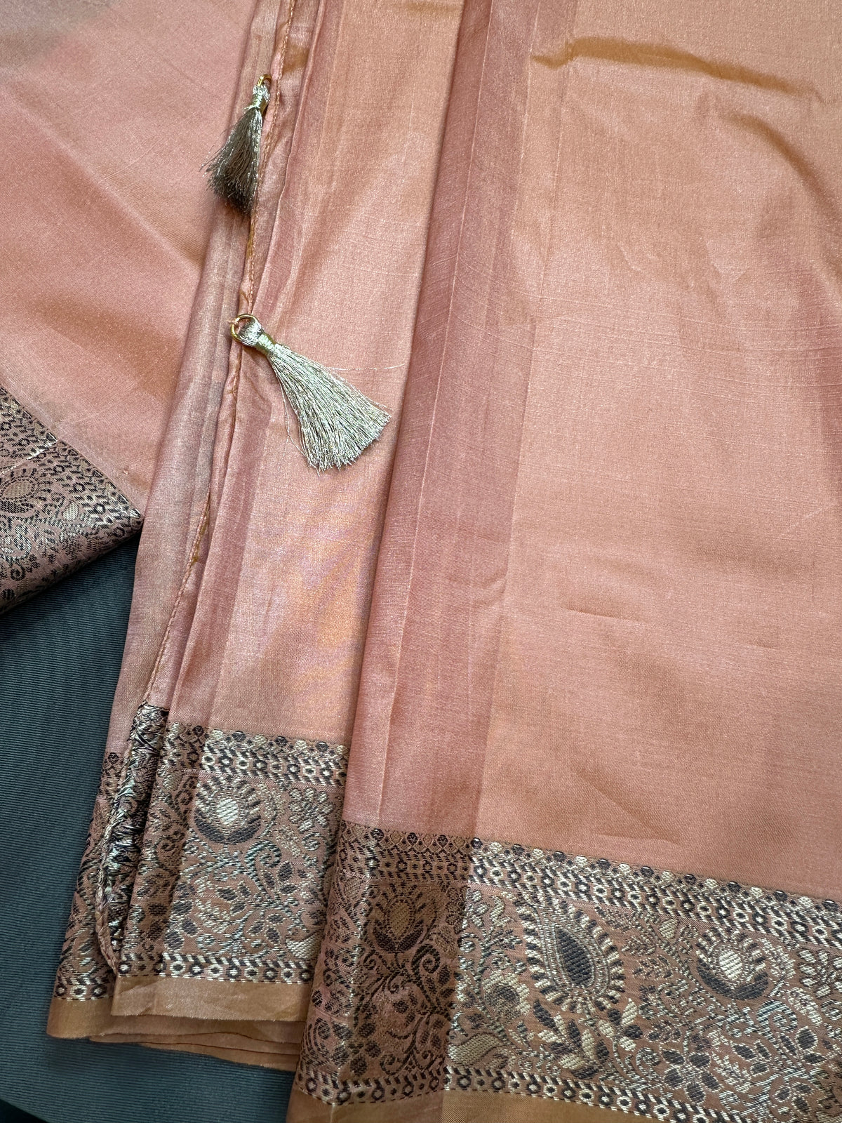 Kanchi Soft Silk Peach Saree - 