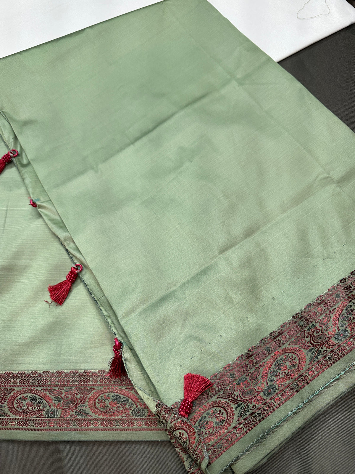 Kanchi Soft Silk Green Saree - 