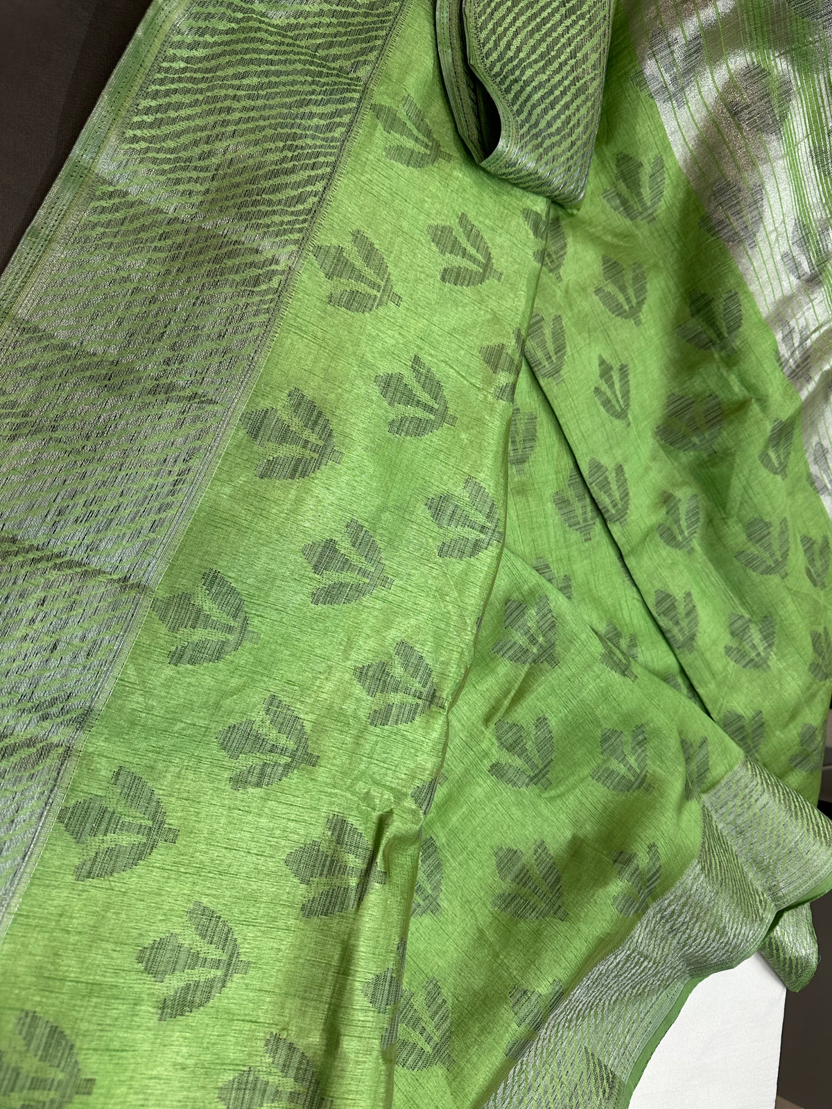 Green Cotton Silk Casual Wear Saree - 