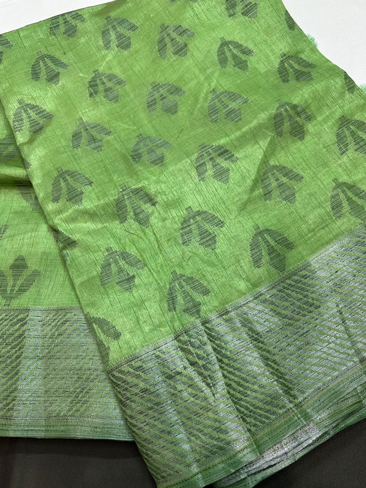 Green Cotton Silk Casual Wear Saree - 