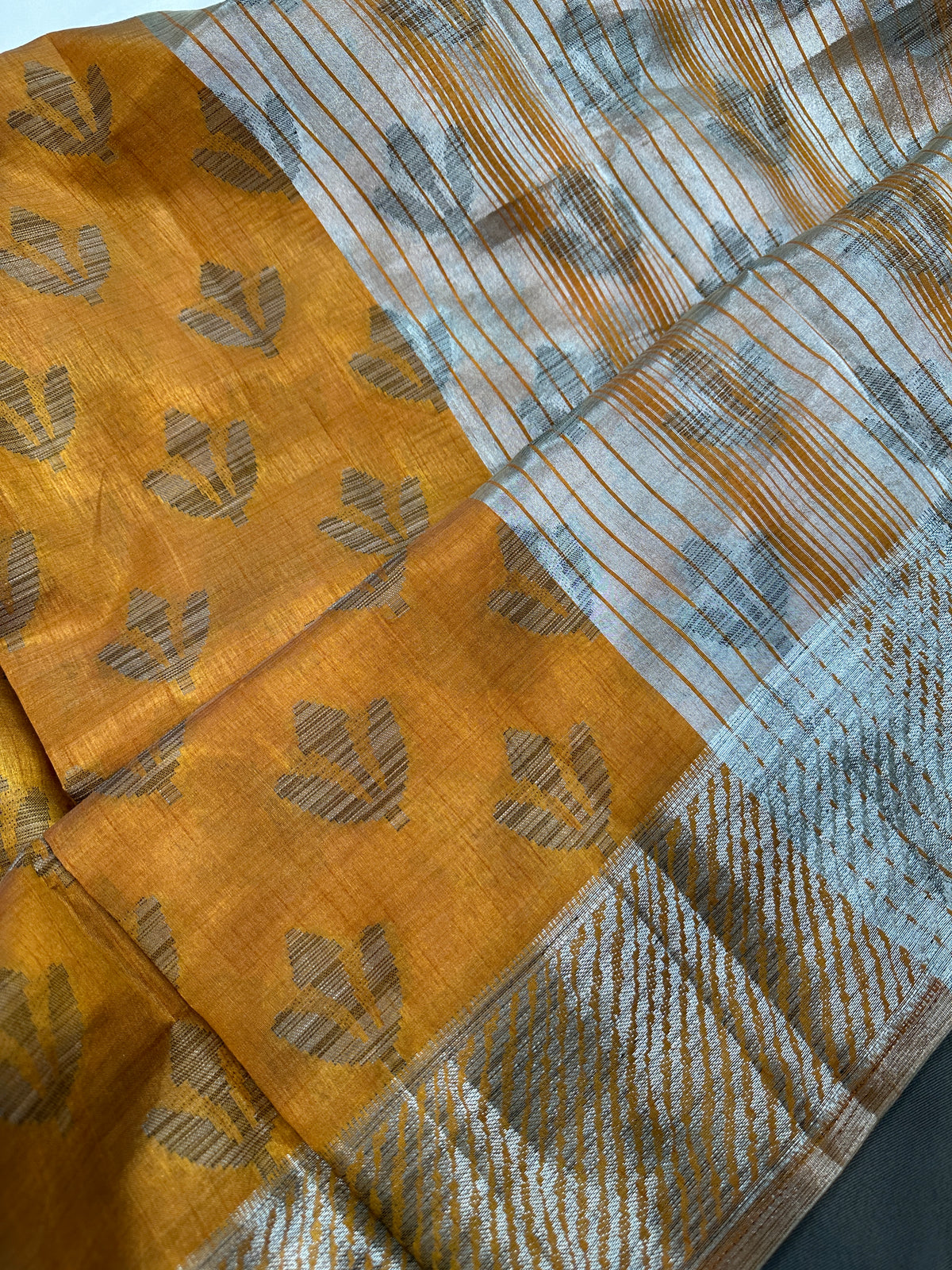 Mustard Cotton Silk Casual Wear Saree - 