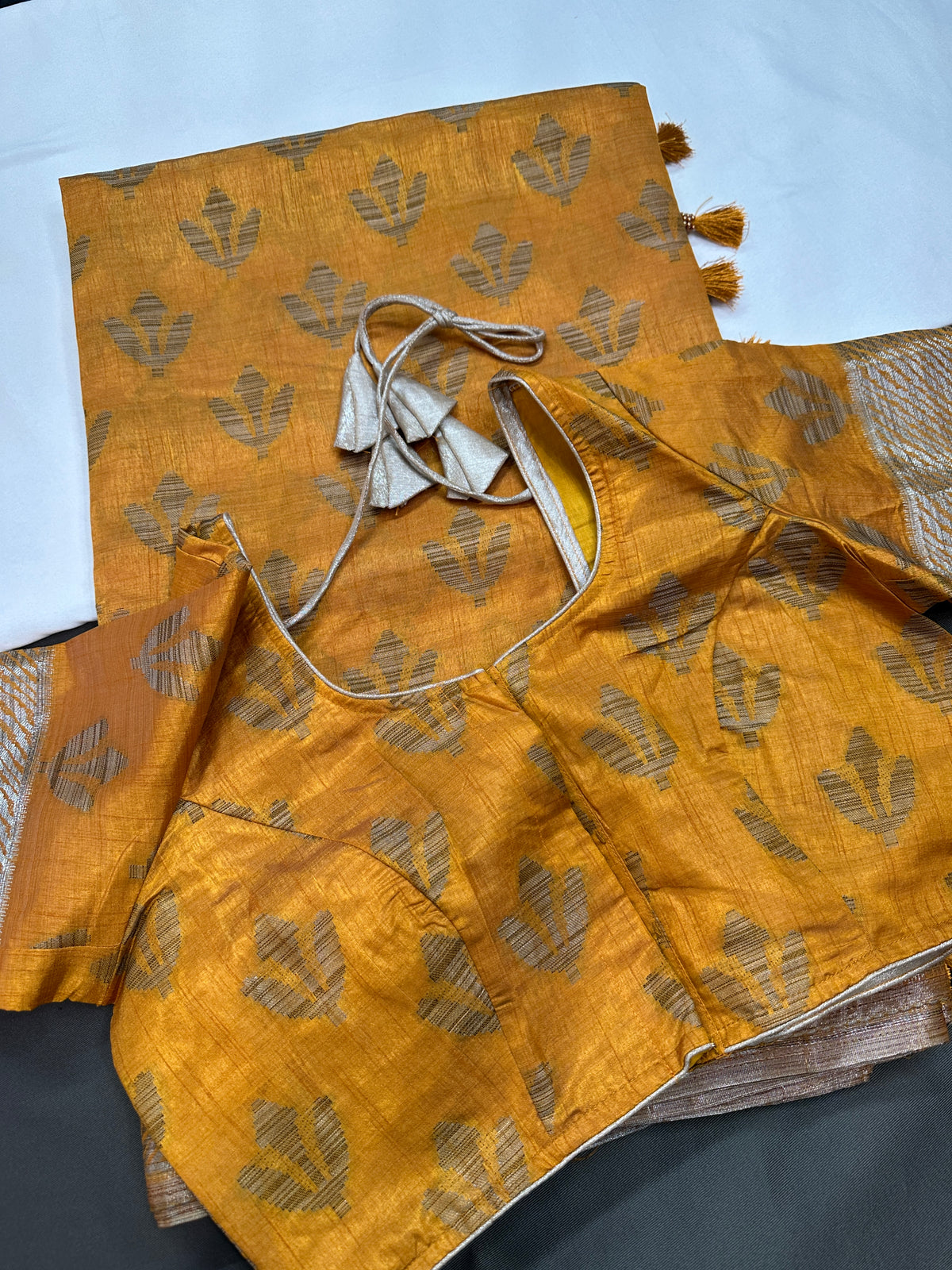Mustard Cotton Silk Casual Wear Saree - 