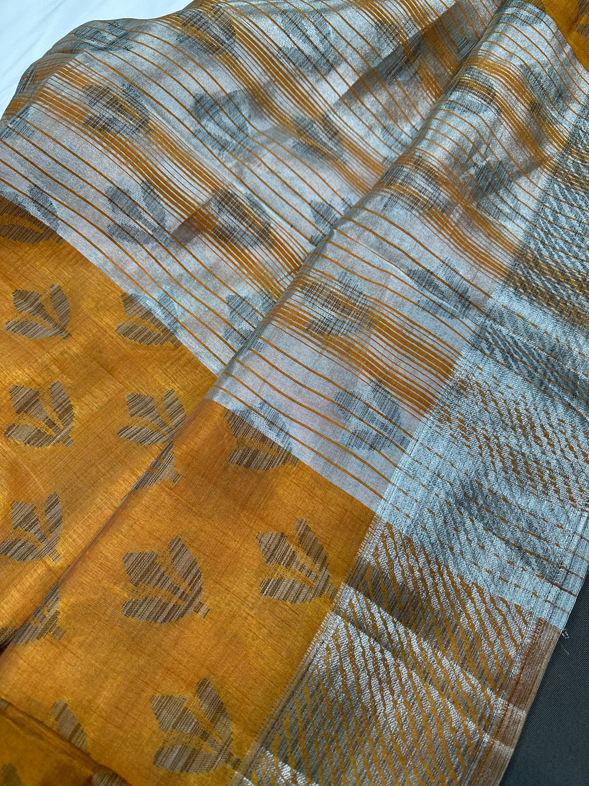 Mustard Cotton Silk Casual Wear Saree - 