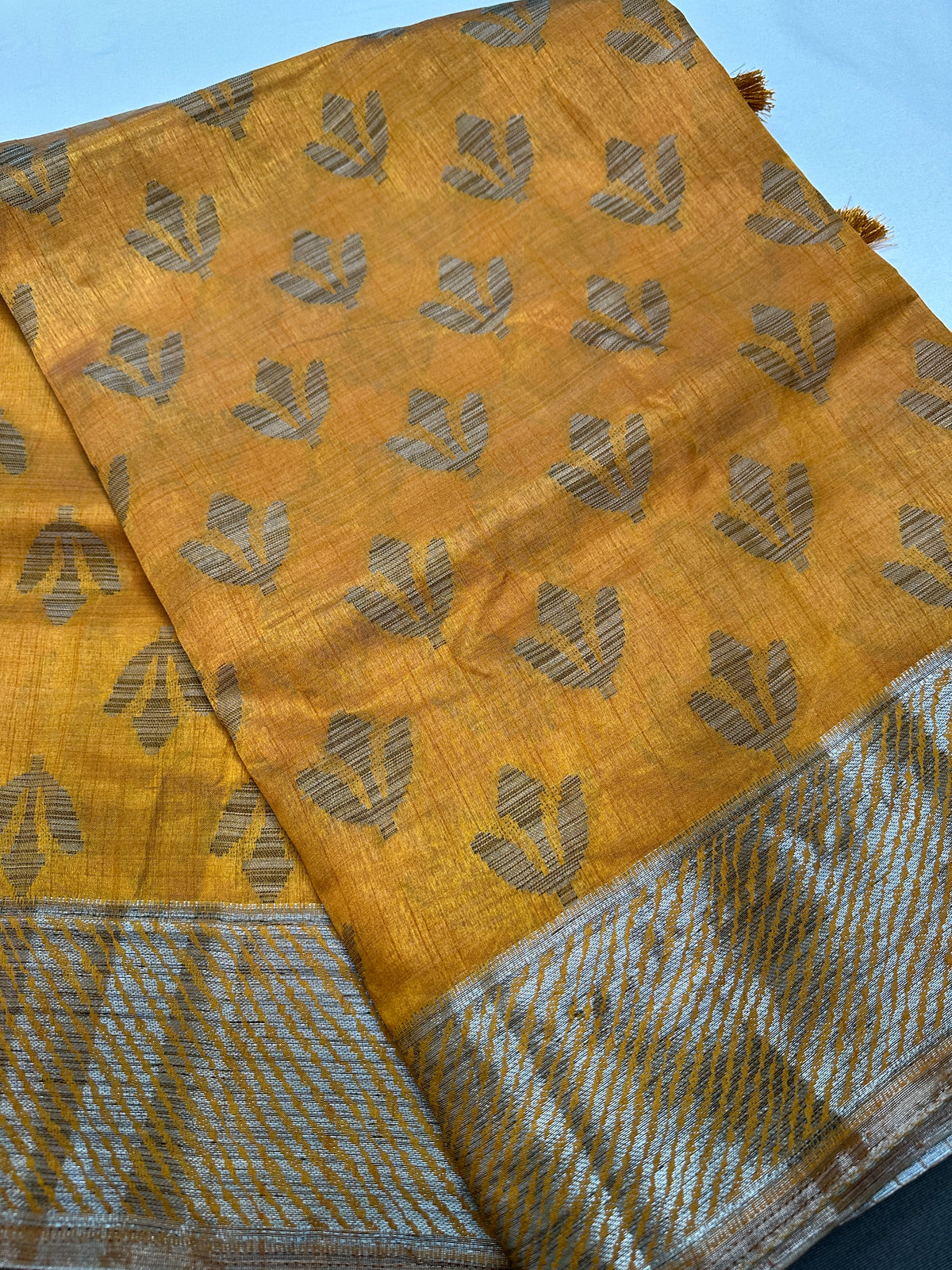 Mustard Cotton Silk Casual Wear Saree - 