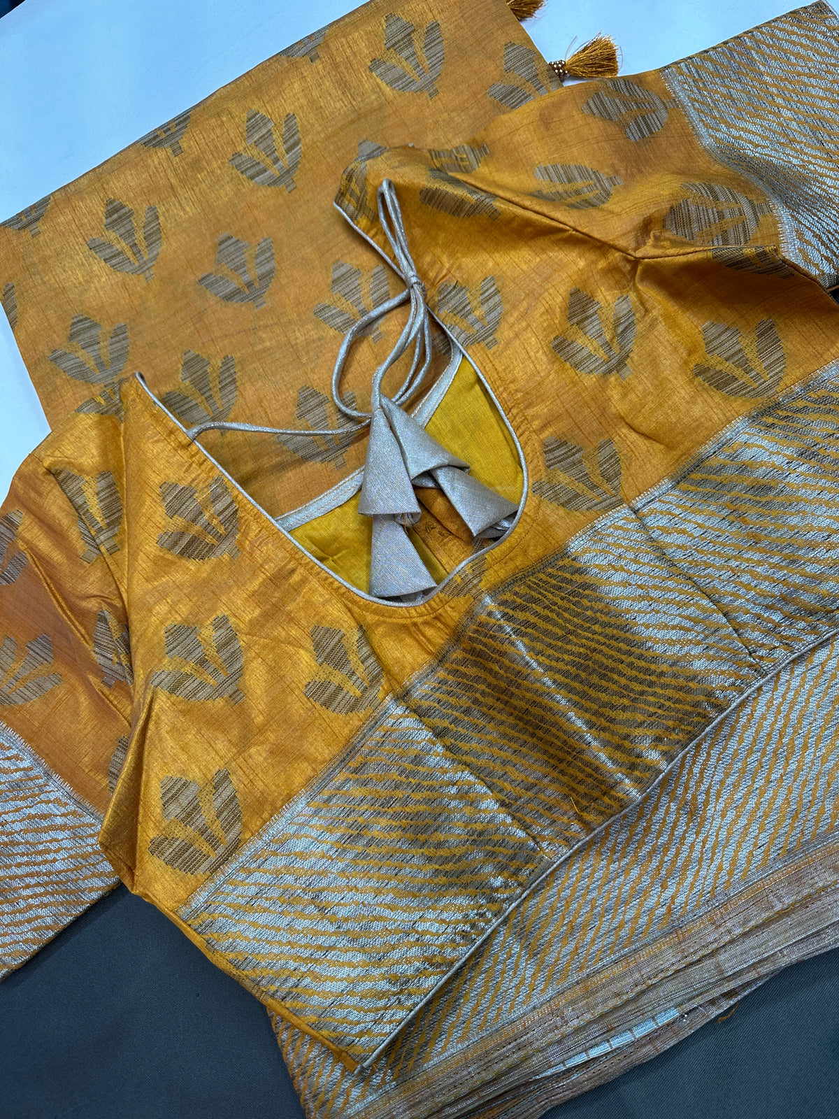 Mustard Cotton Silk Casual Wear Saree - 