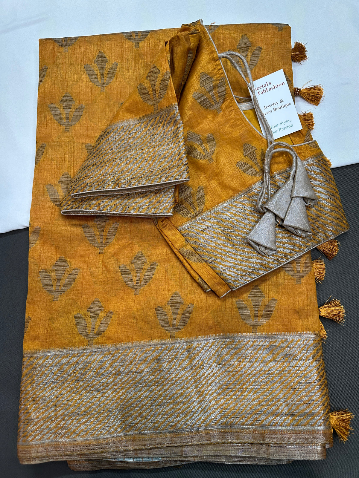 Mustard Cotton Silk Casual Wear Saree - 