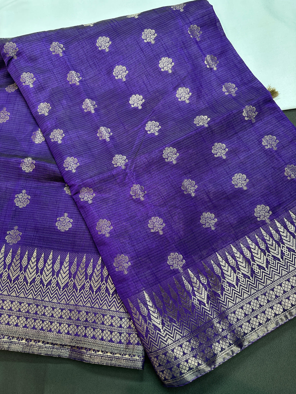 Purple Cotton Silk Casual Wear Saree - 