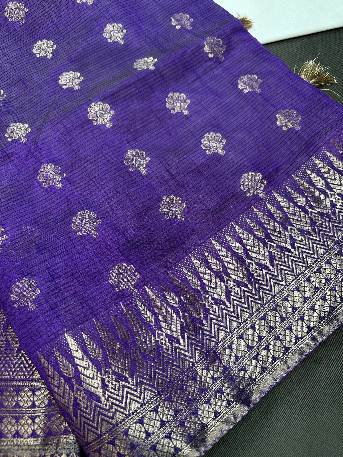 Purple Cotton Silk Casual Wear Saree - 