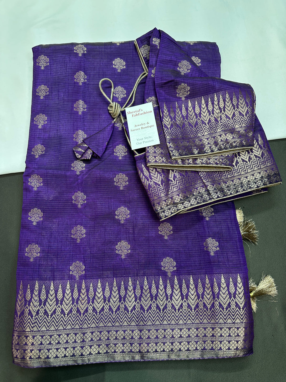 Purple Cotton Silk Casual Wear Saree - 
