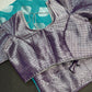 Blue Georgette Silver Checks and Buttas Blue Saree - 