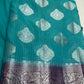 Blue Georgette Silver Checks and Buttas Blue Saree - 