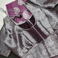 Pink Georgette Silver Checks and Buttas Blue Saree - 