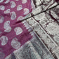 Pink Georgette Silver Checks and Buttas Blue Saree - 