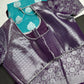 Blue Georgette Silver Checks and Buttas Blue Saree - 
