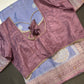 Blue Mauve Crepe Silk Saree - 
