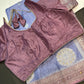 Blue Mauve Crepe Silk Saree - 
