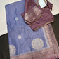 Blue Mauve Crepe Silk Saree - 