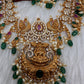 Goddess Lakshmi Peacock Botu Mala Green beads Long Necklace