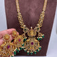 Goddess Lakshmi Red Kemp Green beads Long Necklace