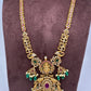 Goddess Lakshmi Red Kemp Green beads Long Necklace