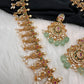 AD Red Green Multi Stone Mint Green beads Ethnic Long Necklace