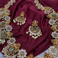 Goddess Lakshmi AD Red Green Multi Stone Long Necklace - 