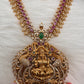 Goddess Lakshmi Pink Pumpkin beads CZ Matte Finish Necklace