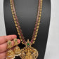 Goddess Lakshmi Pink Pumpkin beads CZ Matte Finish Necklace