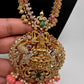 Goddess Lakshmi Pink Pumpkin beads CZ Matte Finish Necklace