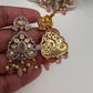 AD Pink Stone Victorian Pendent Pink Beads Necklace