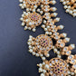 CZ Multi Color Stone  Pearls Bottu Mala Guttapusalu Necklace