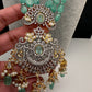 Victorian Pendent Mint Green Beads Necklace