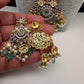 Victorian Pendent Mint Green Beads Necklace