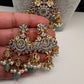 Victorian Pendent Mint Green Beads Necklace