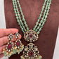 Victorian Kundan Real Emerald Beads Long Necklace
