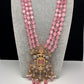 AD Peacock Pendent Pink Beads Necklace