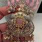 AD Peacock Pendent Pink Beads Necklace