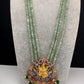 AD Goddess Lakshmi Mint Green Onyx Beads Necklace